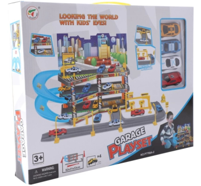 Playset Ігровий набір Playset складний паркінг в комплекті з 4 машинками GARAGE (3858894672479)