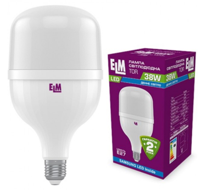 ELM Лампочка ELM TOR 38W PA20S E27 6500K (18-0190)