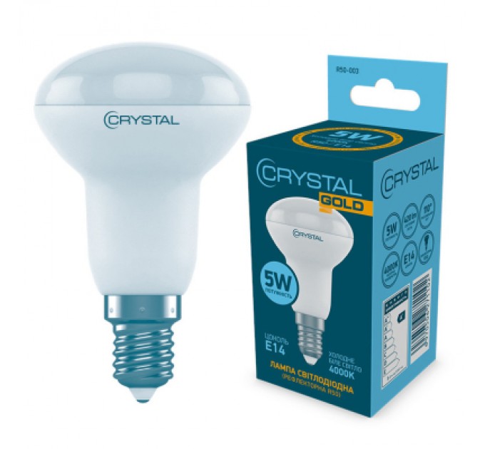 CRYSTAL Лампочка CRYSTAL R50 5W PA E14 4000K (R50-003)