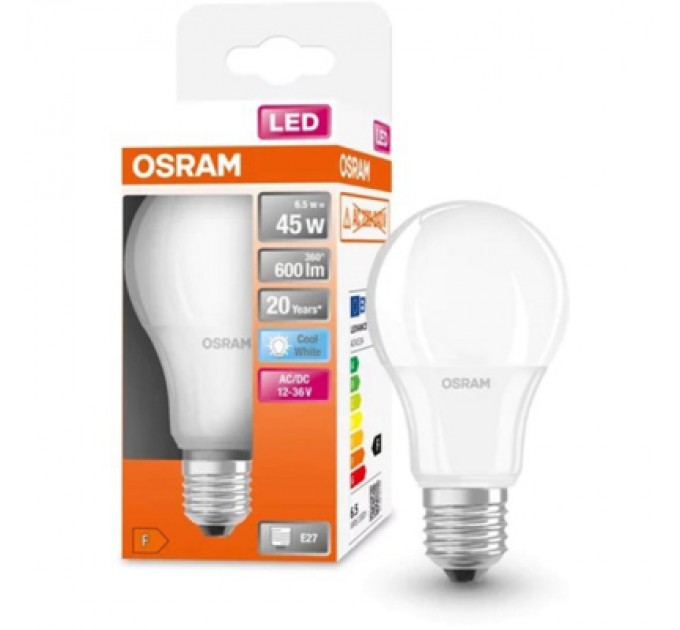 Osram Лампочка Osram LED CL A45 6,5W/840 12-36V FR E27 (4058075757608)