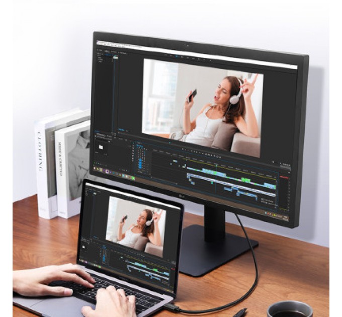 Ugreen Дата кабель USB-C to USB-C 0.8m USB 4.0 THUNDERBOLTUS501 8K40Gbps Black Ugreen (30389)