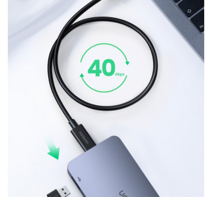 Ugreen Дата кабель USB-C to USB-C 0.8m USB 4.0 THUNDERBOLTUS501 8K40Gbps Black Ugreen (30389)