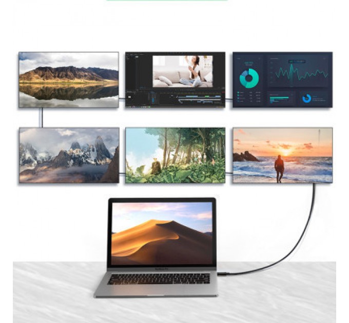 Ugreen Дата кабель USB-C to USB-C 0.8m USB 4.0 THUNDERBOLTUS501 8K40Gbps Black Ugreen (30389)