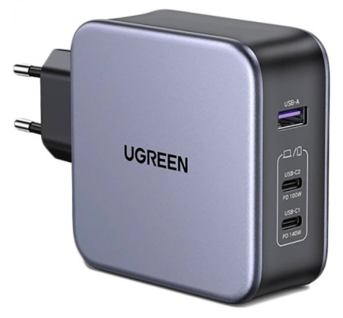 Ugreen Зарядний пристрій Ugreen 3xUSB 140W (2хUSB-C+USB-A) Gan CD289 with C to C Cable 1.5m (90549)