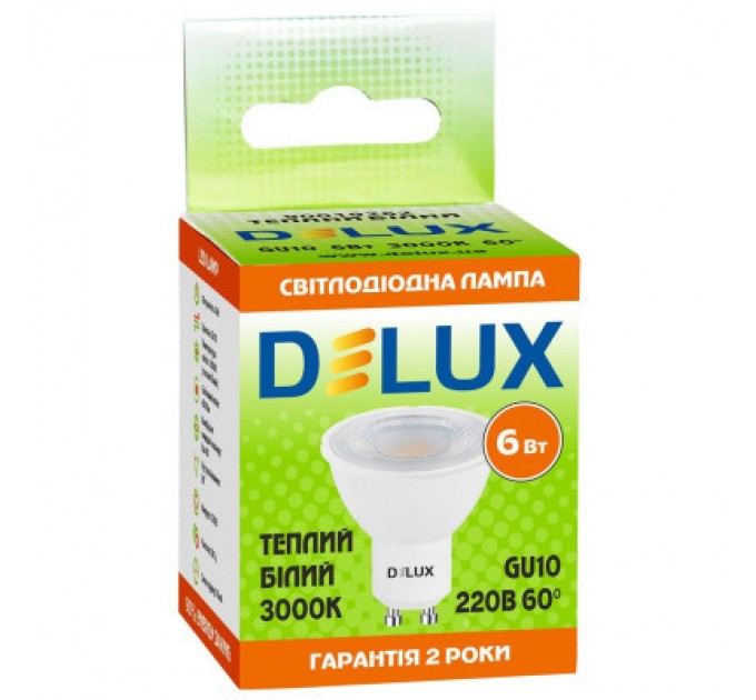 Delux Лампочка Delux 6Вт 3000K 220В GU10 (90019262)
