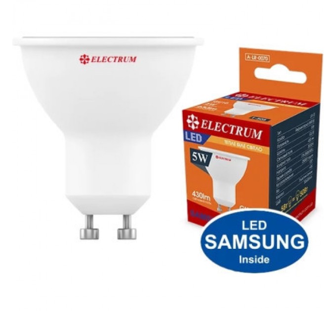 Electrum Лампочка Electrum MR-16 ELECTRUM 5W GU10 3000K (A-LR-0070)