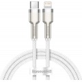 Baseus Кабель Baseus Cafule Metal USB-C-Lightning, 1м White (6953156202078)