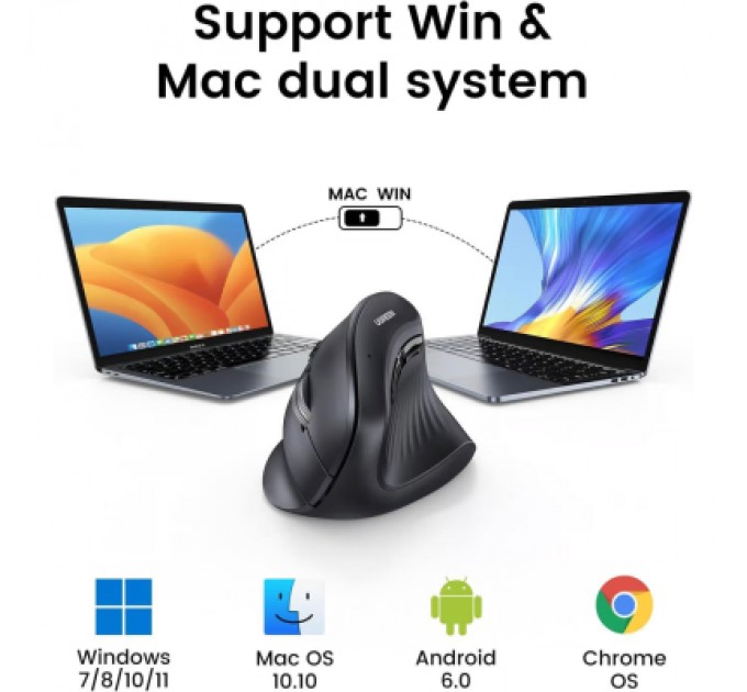 Ugreen Мишка Ugreen MU008 Vertical Wireless Black (25444)