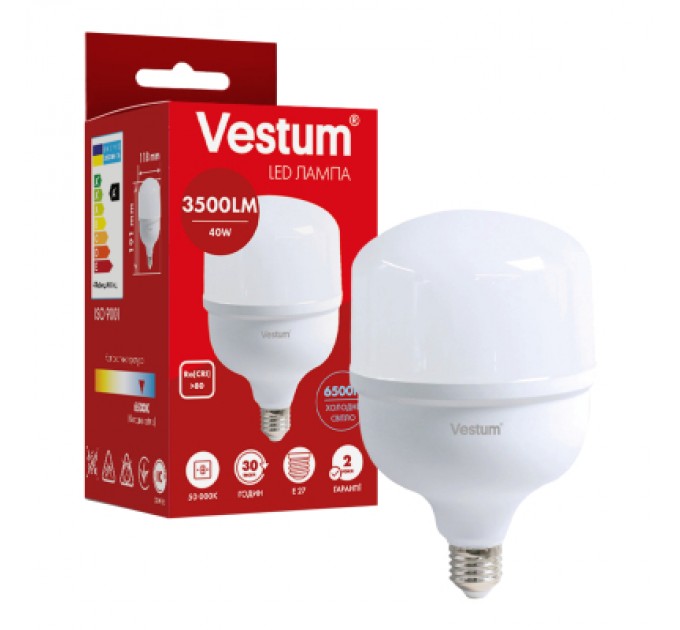 Vestum Лампочка Vestum LED T120 40W 6500K 220V E27 (1-VS-1609)