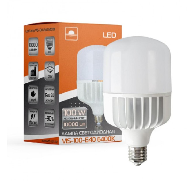 Євросвітло Лампочка Євросвітло 100Вт 6400К (VIS-100-E40) (40894100Вт 6400К (VIS-100-E40))