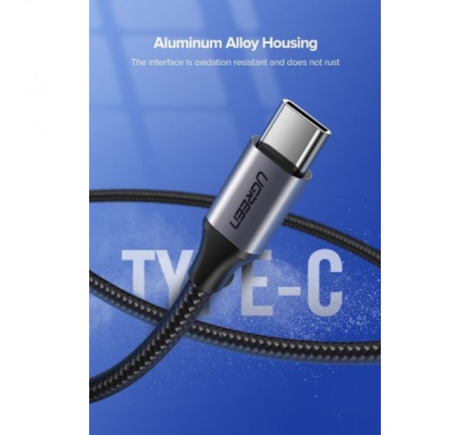 Ugreen Дата кабель USB 2.0 AM to Type-C 1.5m US288 Aluminum Braid (Black) Ugreen (60127)
