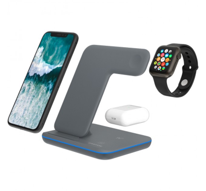 Canyon Зарядний пристрій Canyon WS-303, 3in1 Wireless Dark Grey (CNS-WCS303DG)