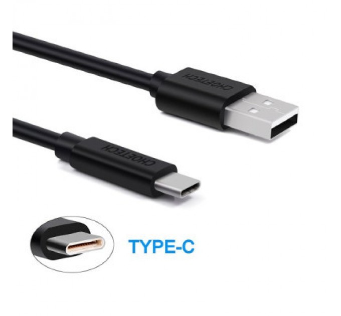 Choetech Дата кабель USB 2.0 AM to Type-C 1.0m Choetech (AC0002)
