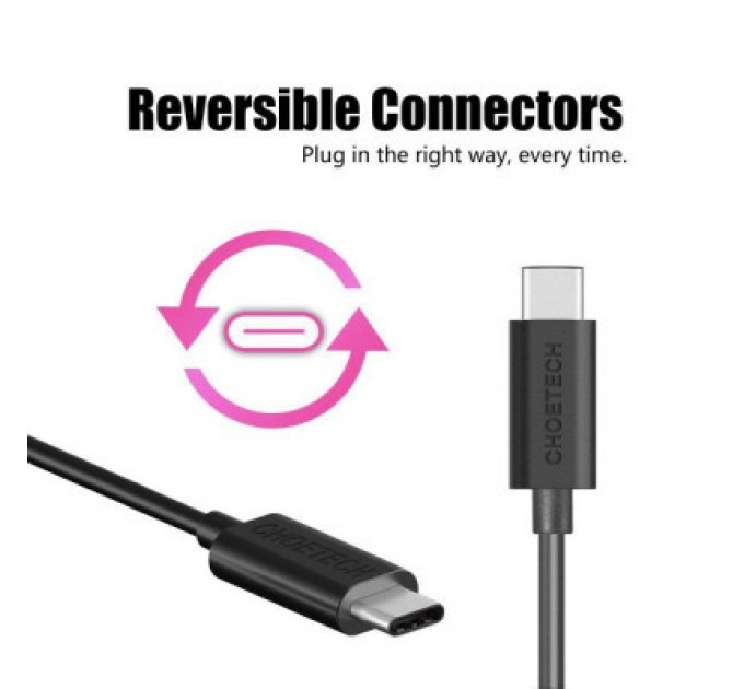Choetech Дата кабель USB 2.0 AM to Type-C 1.0m Choetech (AC0002)