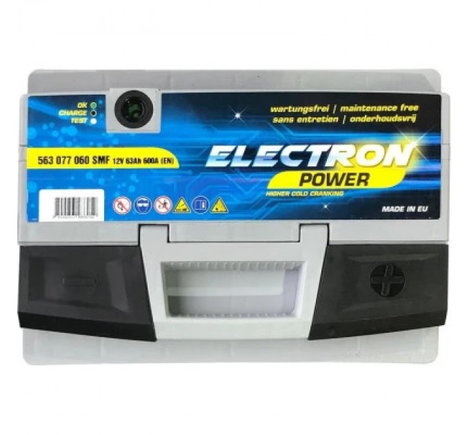 ELECTRON Акумулятор автомобільний ELECTRON POWER MAX 63Ah Н Ев (-/+) 630EN (563 077 063 SMF)