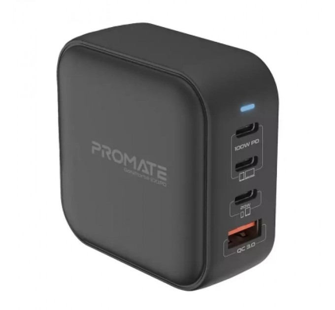 Promate Зарядний пристрій Promate ganport4-100pd.black