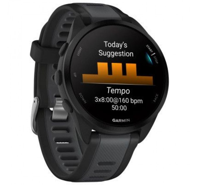 Garmin Смарт-годинник Garmin Forerunner 165 Music, Black/Slate Grey, GPS (010-02863-30)
