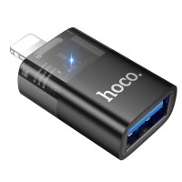 Дата кабель OTG USB 3.0 AF to Lightning Black HOCO (6942007647151)