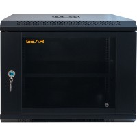 Шафа настінна GEAR 9U 19" 600x450x500 мм, + полка 19", black (GWMSN-9U-600-450)