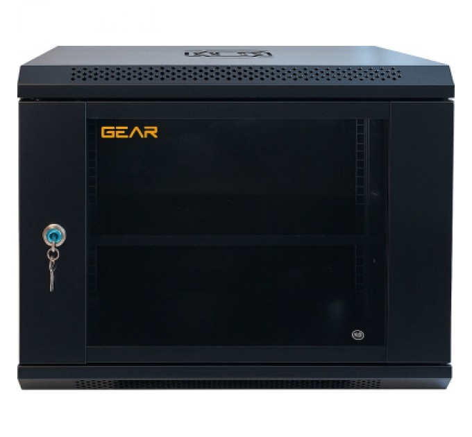 GEAR Шафа настінна GEAR 9U 19" 600x450x500 мм, + полка 19", black (GWMSN-9U-600-450)