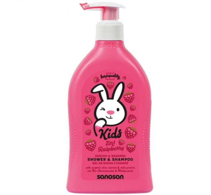 Sanosan Дитячий шампунь Sanosan Kids гель 2 в 1 з ароматом малини 400 мл (4003583207312)