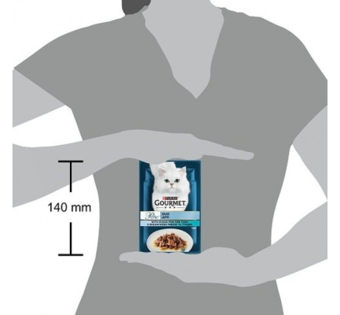 Purina Gourmet Вологий корм для кішок Purina Gourmet Perle з Океанічною рибою, Тунцем в підливі 85 г (8445291188099)