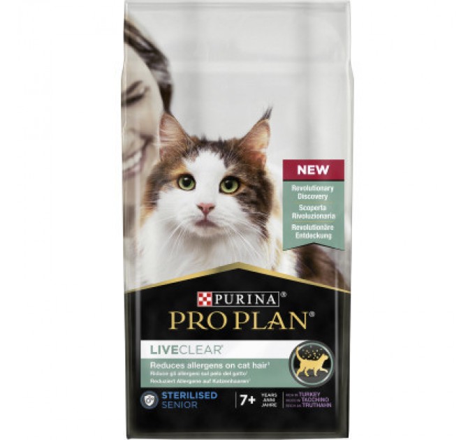 Purina Pro Plan Сухий корм для кішок Purina Pro Plan LiveClear для стерилізованих котів старше 7 років 1.4 кг (7613287232731)