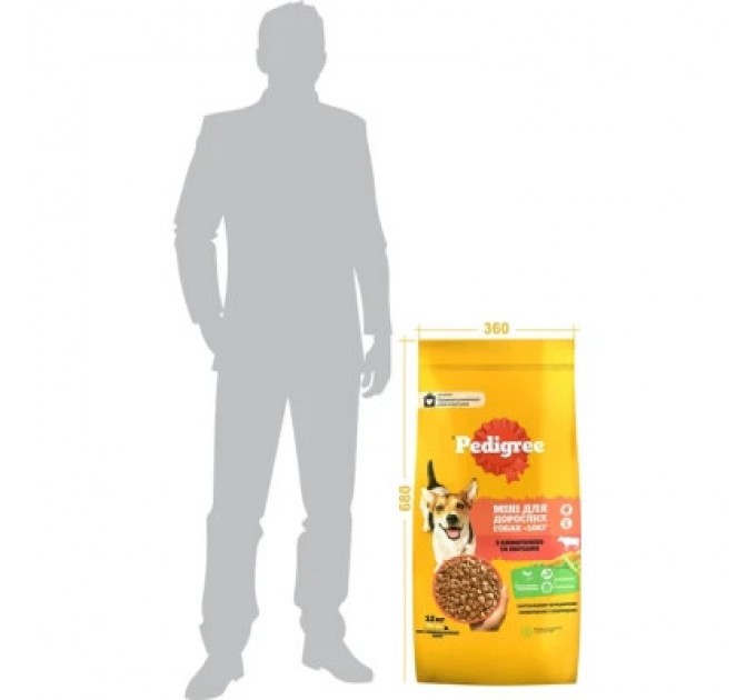 Pedigree Сухий корм для собак Pedigree для малих порід з яловичиною та овочами 12 кг (5998749120910)