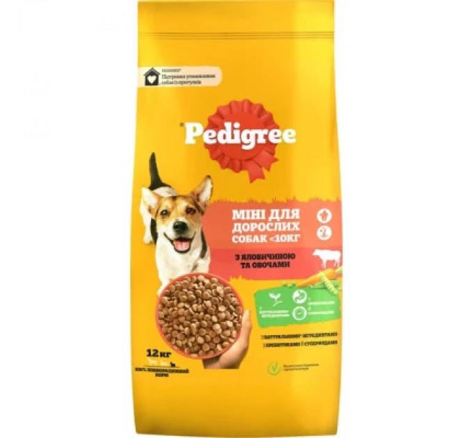 Pedigree Сухий корм для собак Pedigree для малих порід з яловичиною та овочами 12 кг (5998749120910)