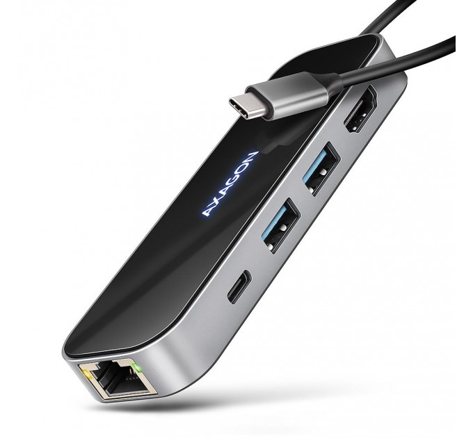 AXAGON Концентратор USB-C 6IN1 GLASS 0.2M HMC-6GLN AXAGON
