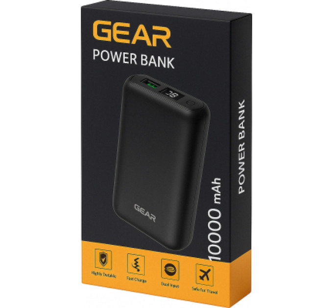 GEAR Батарея універсальна GEAR 10000mAh, PD/22.5W, black (WP942P)