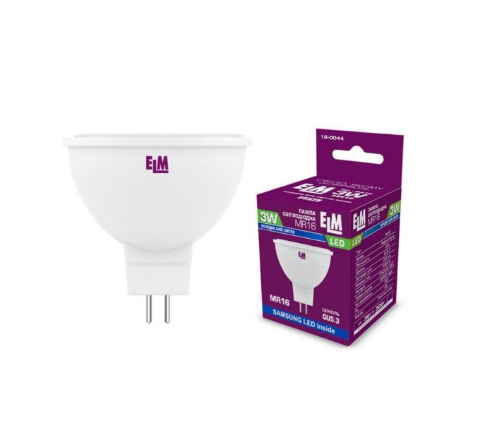 ELM Лампа светодиодная Electrum 3W MR-16 GU5.3 4000K (18-0044)