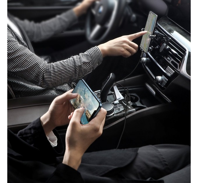 Baseus Автомобільний зарядний пристрій Baseus Grain Pro 4.8A 2USB White (CCALLP-02)