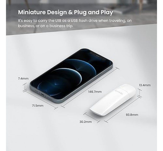 Tenda Бездротовий адаптер Tenda U18 (AX1800)