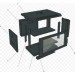 GEAR Шафа настінна GEAR 4U 19" 600x450x280 мм, + полка 19", black (GWMSN-4U-600-450)