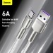 Baseus Дата кабель USB 3.1 AM to USB-C 2.0m 6.0A 66W Cafule Series Metal White Baseus (CAKF000202)