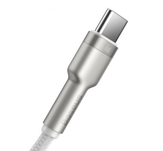 Baseus Дата кабель USB 3.1 AM to USB-C 2.0m 6.0A 66W Cafule Series Metal White Baseus (CAKF000202)