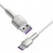 Baseus Дата кабель USB 3.1 AM to USB-C 2.0m 6.0A 66W Cafule Series Metal White Baseus (CAKF000202)