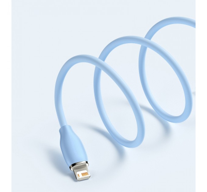 Baseus Дата кабель USB 2.0 AM to Lightning 1.2m 2.4A Jelly Liquid Silica Gel Blue Baseus (CAGD000003)