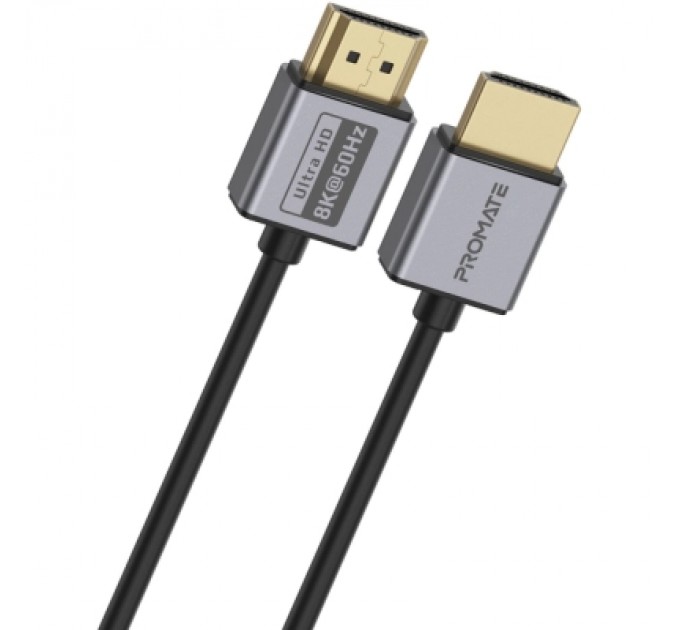 Promate Кабель мультимедійний HDMI to HDMI 1.5m v2.1 grey Promate (primelink8k-150.grey)
