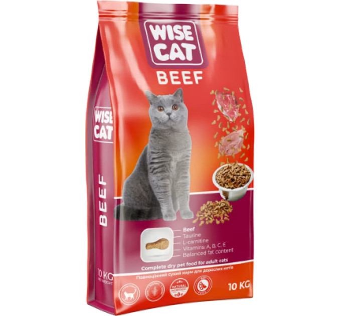 Wise Cat Сухий корм для кішок Wise Cat Beef 400 г (4820111141722)