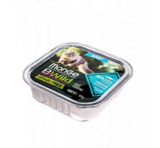 Monge Паштет для котів Monge BWild Grain Free Wet Cod Fish Adult Cat 100 г (8009470012867)