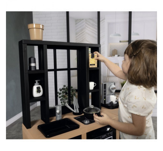 Smoby Ігровий набір Smoby Інтерактивна кухня Лофт із кавоваркою, аксесуарами та звуковим ефектом (312600)