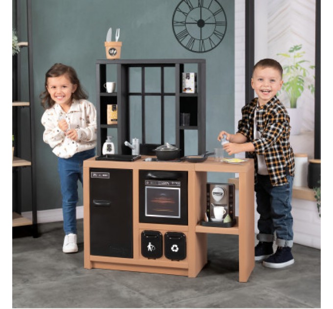 Smoby Ігровий набір Smoby Інтерактивна кухня Лофт із кавоваркою, аксесуарами та звуковим ефектом (312600)