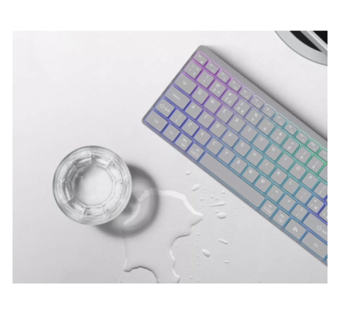 Canyon Клавіатура Canyon HKB-W11 Slim Dual Mode Wireless/Bluetooth RGB UA Grey (CNS-HBTK11G)
