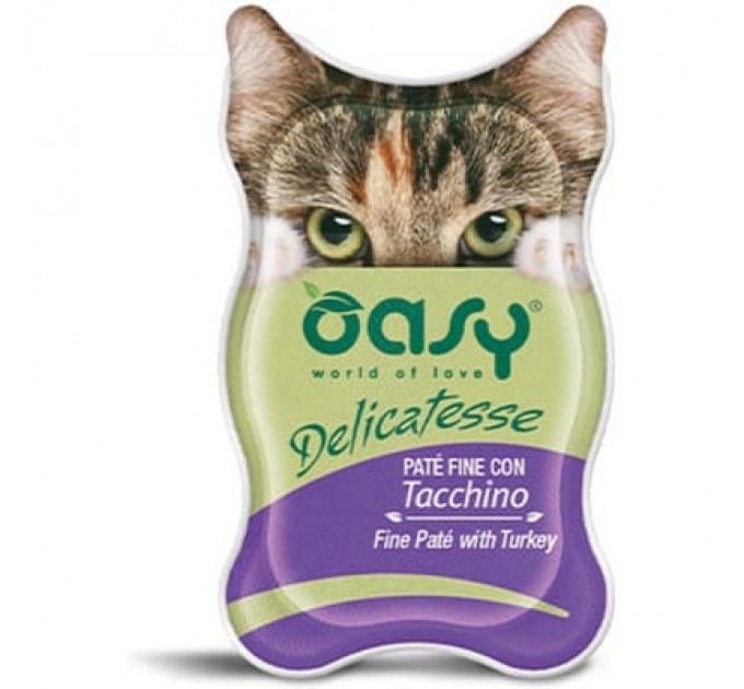OASY Паштет для котів OASY Adult з індичкою 85 г (8053017342221)