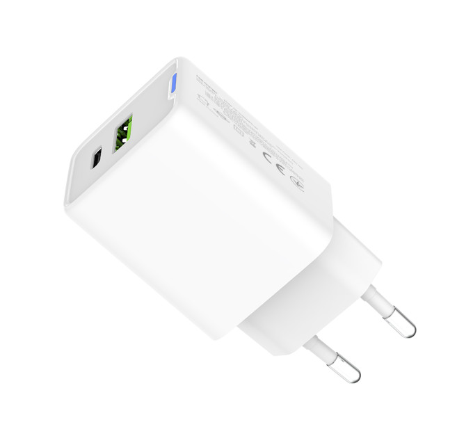 ColorWay Мережевий зарядний пристрій ColorWay GaN Mini 45W PD Port PPS USB (Type-C PD + USB QC4.0) White (CW-CHS060PD-WT)