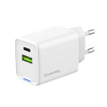 ColorWay Мережевий зарядний пристрій ColorWay GaN Mini 45W PD Port PPS USB (Type-C PD + USB QC4.0) White (CW-CHS060PD-WT)