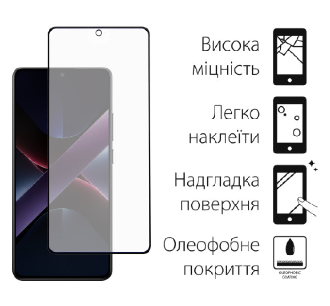 Dengos Скло захисне Dengos Full Glue Poco X7 Pro (black) (TGFG-393)