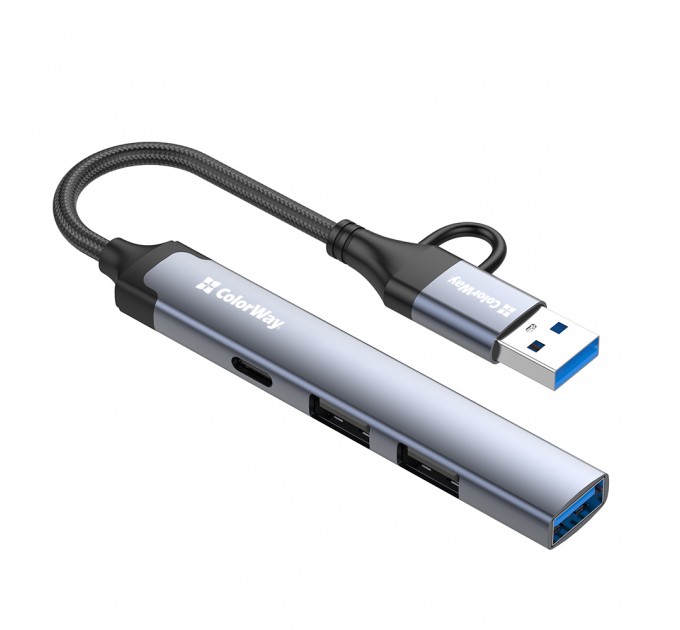 ColorWay Концентратор СolorWay USB-A/USB-C 4-в-1 USB2.0х2/USB3.0/USB-C2.0 (CW-HUB06)